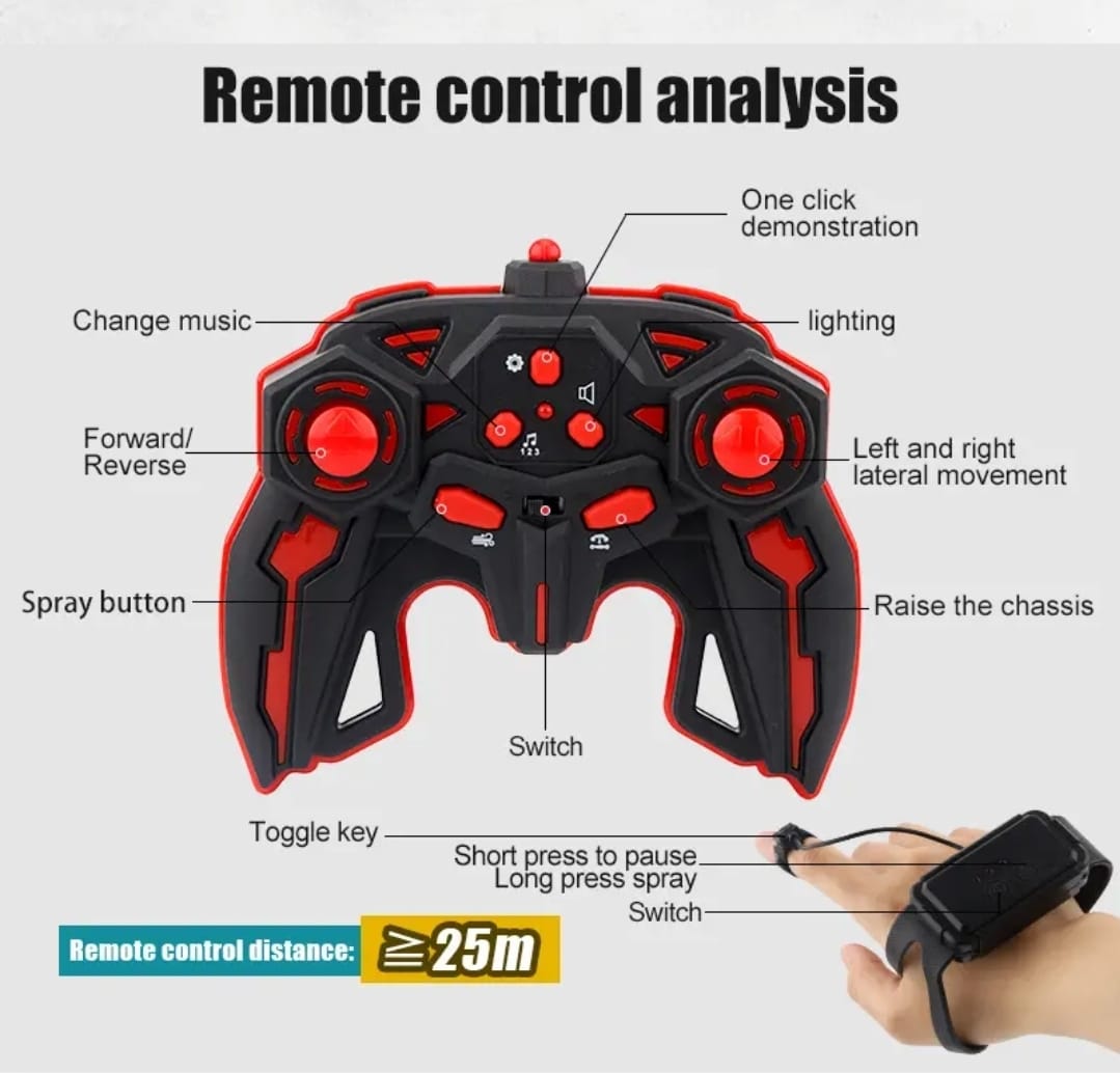 Rotax 360 – Carro a Control Remoto con Banda-Manilla y Sensor en la Mano